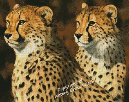 cross stitch pattern Mini Cheetah Brothers