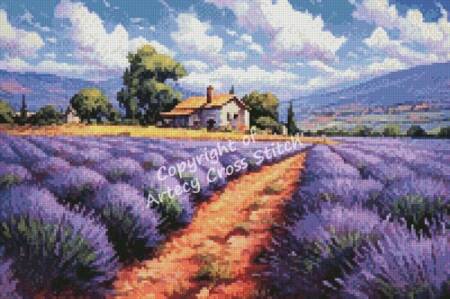cross stitch pattern Mini Lavender Farm