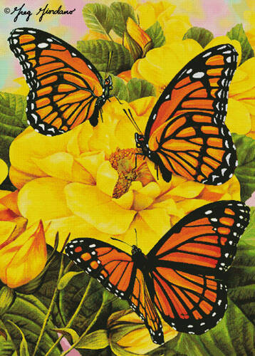 cross stitch pattern Monarch Butterflies (Large)