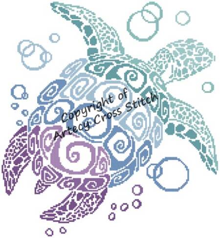 cross stitch pattern Mini Turtle Silhouette