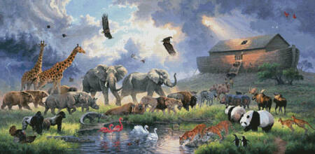 cross stitch pattern Noah's Ark Landscape (Large)