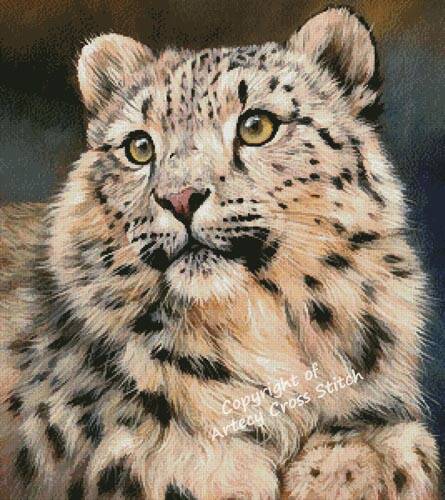 cross stitch pattern Snow Leopard 6