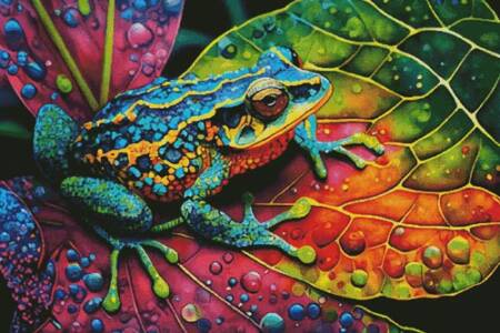 cross stitch pattern Tropical Frog (Large)