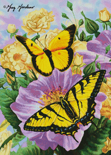 cross stitch pattern Yellow Butterflies