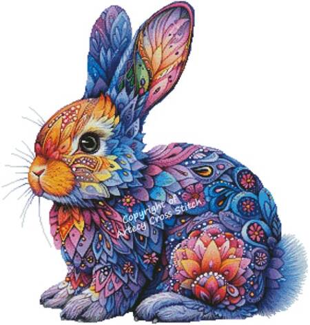 cross stitch pattern Abstract Bunny