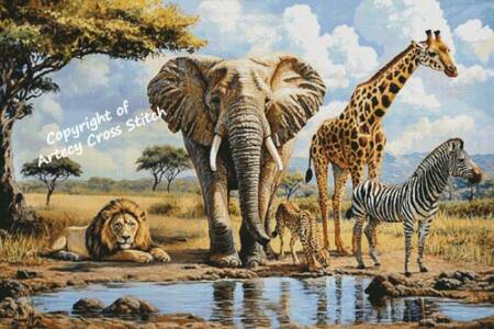 cross stitch pattern African Animals (Large)