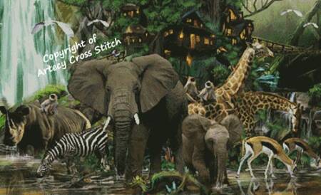 cross stitch pattern African Rainforest (Crop)