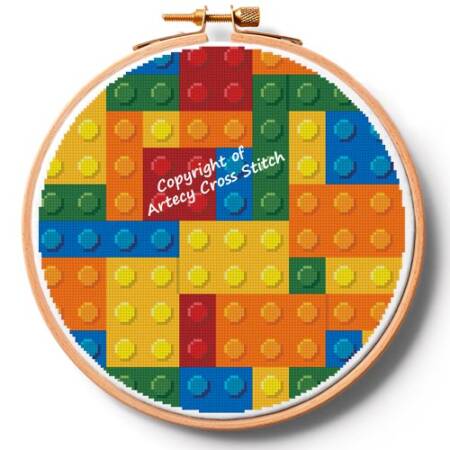 cross stitch pattern Blocks Hoop (Large)