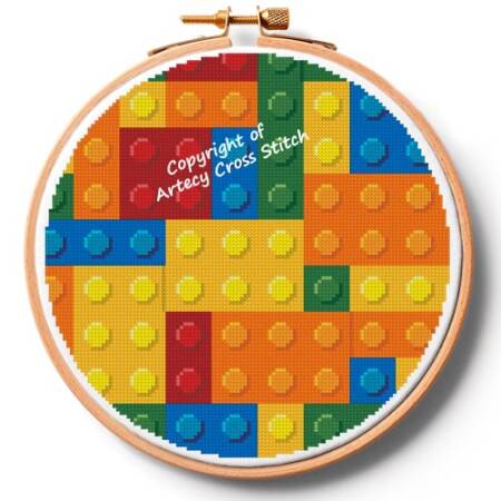 cross stitch pattern Blocks Hoop (Medium)