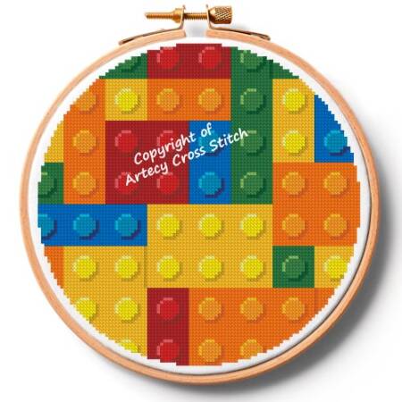 cross stitch pattern Blocks Hoop (Small)