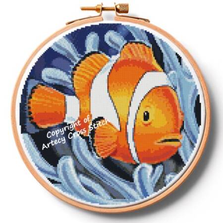 cross stitch pattern Clownfish 2 Hoop (Large)