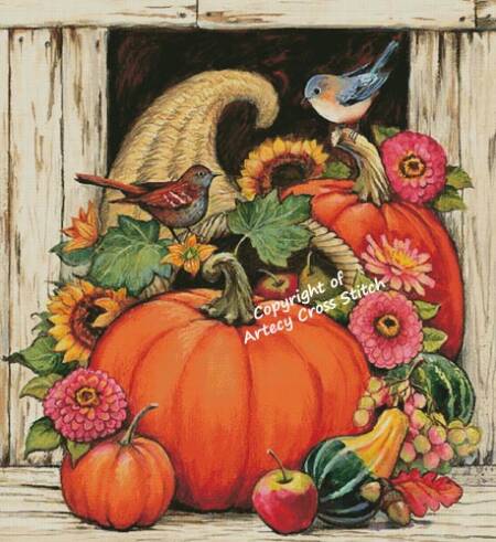 cross stitch pattern Cornucopia Pumpkins (Large)