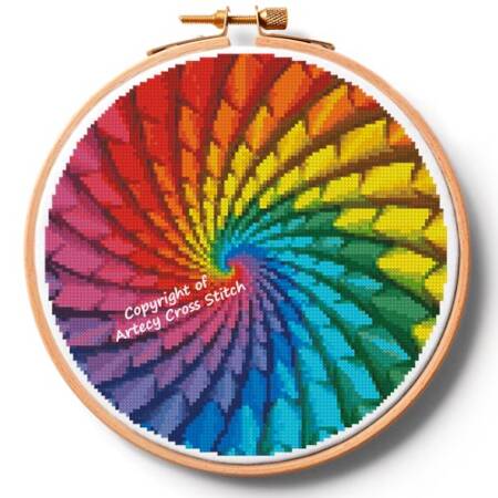 cross stitch pattern Fractal Design Hoop (Medium)