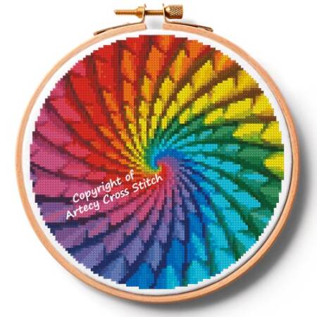 cross stitch pattern Fractal Design Hoop (Small)