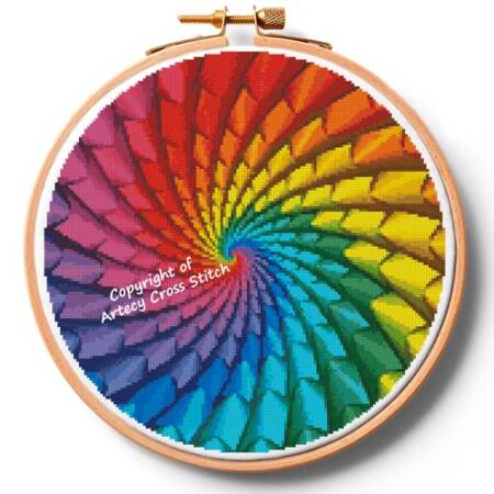 cross stitch pattern Fractal Design Hoop (Extra Large)