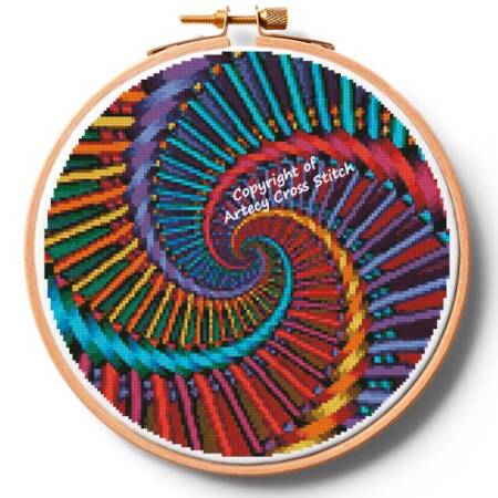 cross stitch pattern Fractal Spiral Hoop (Large)