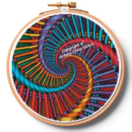 cross stitch pattern Fractal Spiral Hoop (Extra Large)