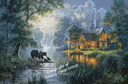 cross stitch pattern Firefly Cove