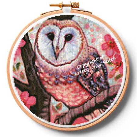 cross stitch pattern Life's a Hoot Hoop (Medium)