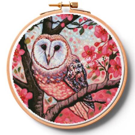 cross stitch pattern Life's a Hoot Hoop (Extra Large)