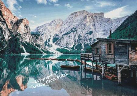 cross stitch pattern Lago di Braies, Italy (Large)