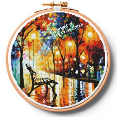 cross stitch pattern Loneliness of Autumn Hoop (Medium)