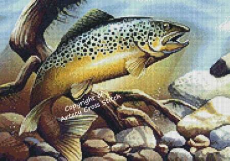 cross stitch pattern Mini Brown Trout