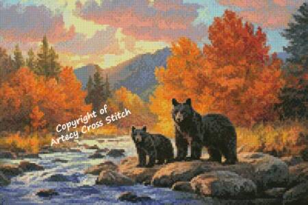 cross stitch pattern Mini Golden Crossing