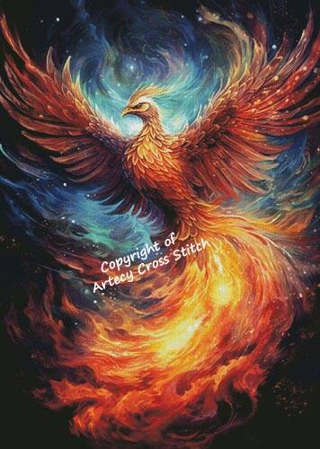 cross stitch pattern Majestic Phoenix (Large)