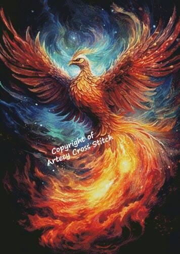 cross stitch pattern Majestic Phoenix