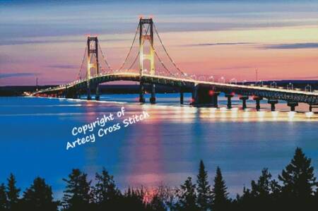 cross stitch pattern Mackinac Bridge (Large)