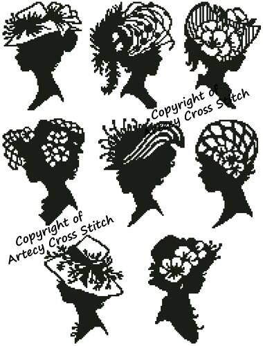 cross stitch pattern Mini Lady Silhouettes 2