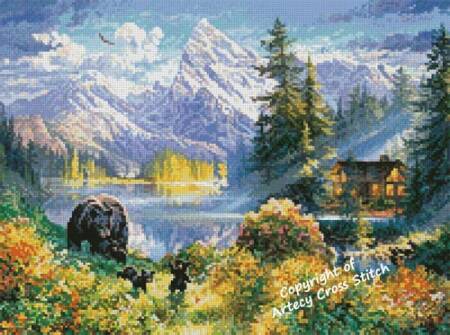 cross stitch pattern Mini Mountain Morning