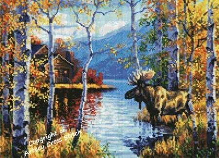 cross stitch pattern Mini Northwoods Retreat