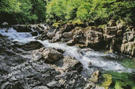 cross stitch pattern Mini River on the Rocks