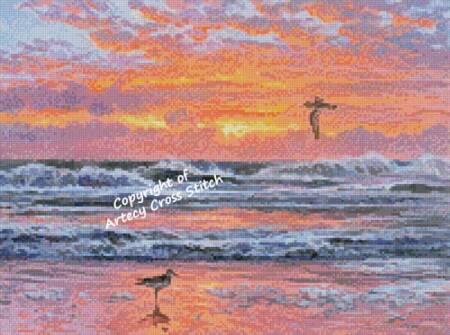 cross stitch pattern Mini Sandpiper Beach