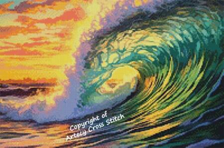 cross stitch pattern Mini Sunset Wave