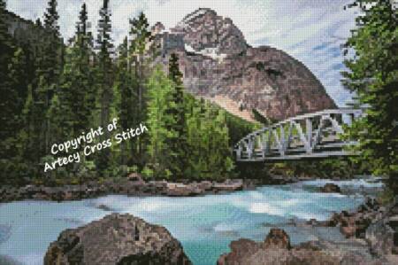 cross stitch pattern Mini Yoho Valley Road Bridge