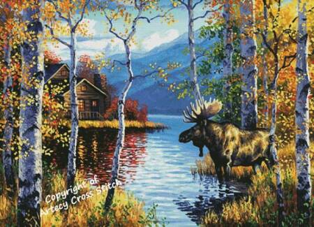 cross stitch pattern Northwoods Retreat (Large)