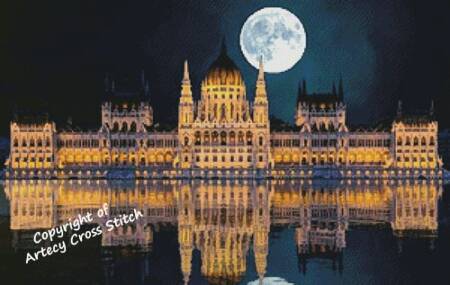 cross stitch pattern Parliament of Budapest