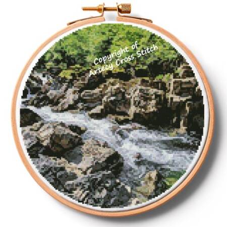 cross stitch pattern River on the Rocks Hoop (Large)