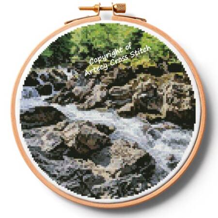 cross stitch pattern River on the Rocks Hoop (Medium)