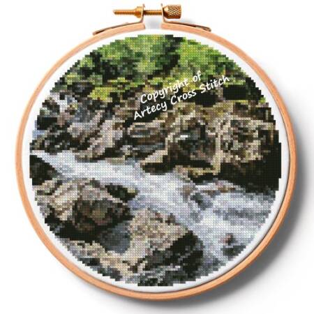 cross stitch pattern River on the Rocks Hoop (Small)