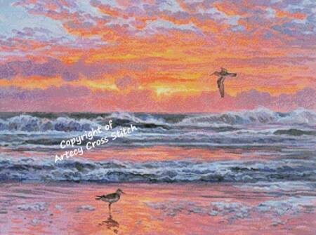 cross stitch pattern Sandpiper Beach