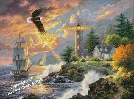 cross stitch pattern Seaside Light (Large)