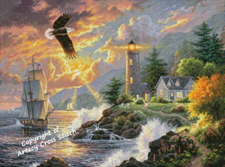 cross stitch pattern Seaside Light