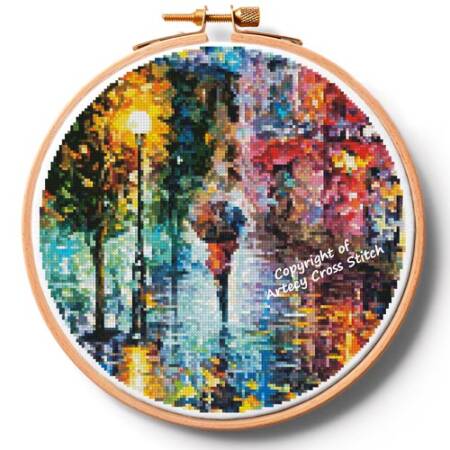 cross stitch pattern The Night Rain Hoop (Large)