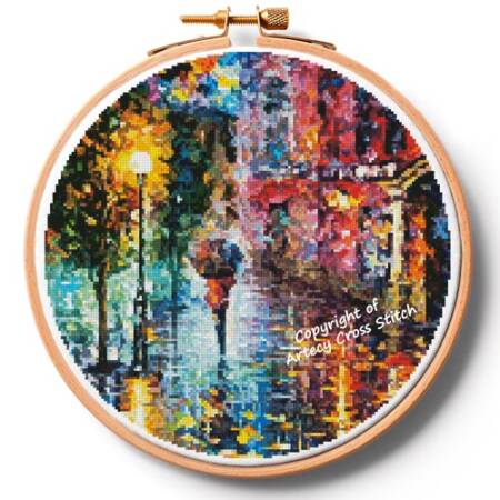 cross stitch pattern The Night Rain Hoop (Extra Large)