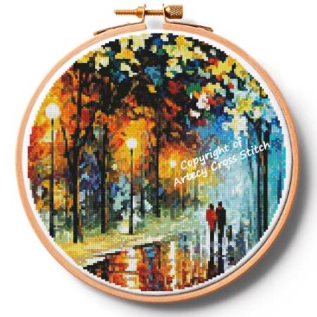 cross stitch pattern The Warmth of Friends Hoop (Large)