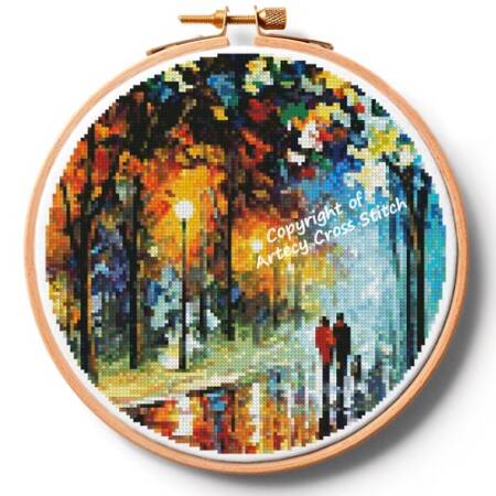 cross stitch pattern The Warmth of Friends Hoop (Medium)